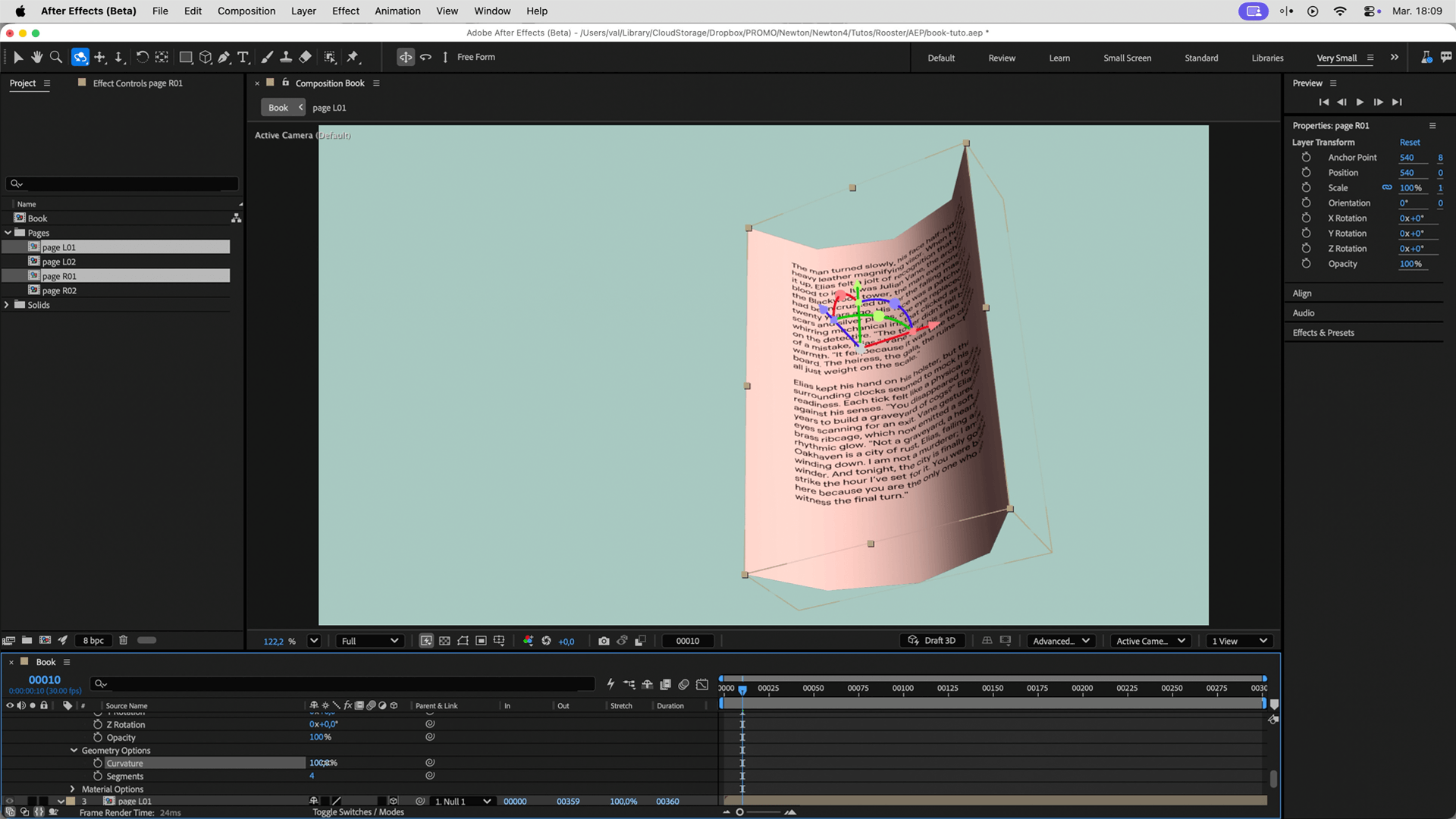 Building the 3D Book Mechanics