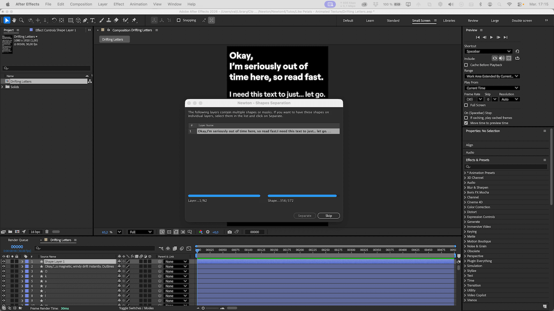 Newton shapes separation