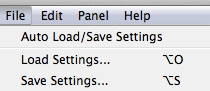 Load/Save Settings Load/Save Settings