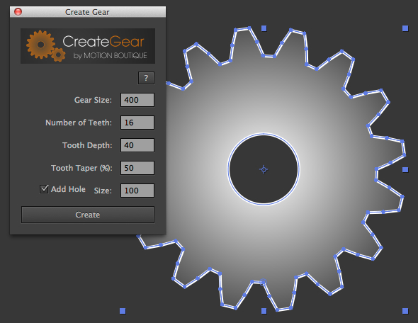 Create Gear, a simple script for After Effects that creates...Gears!