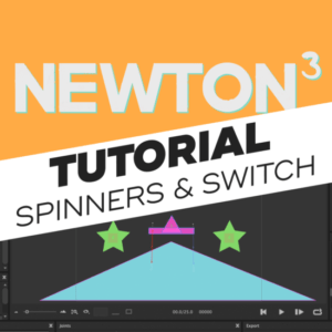 How to quickly set up a simple simulation in Adobe After Effects, send it to Newton3, use fixed objects to only rotate switch and spinners & tweak your scene to have the best result.